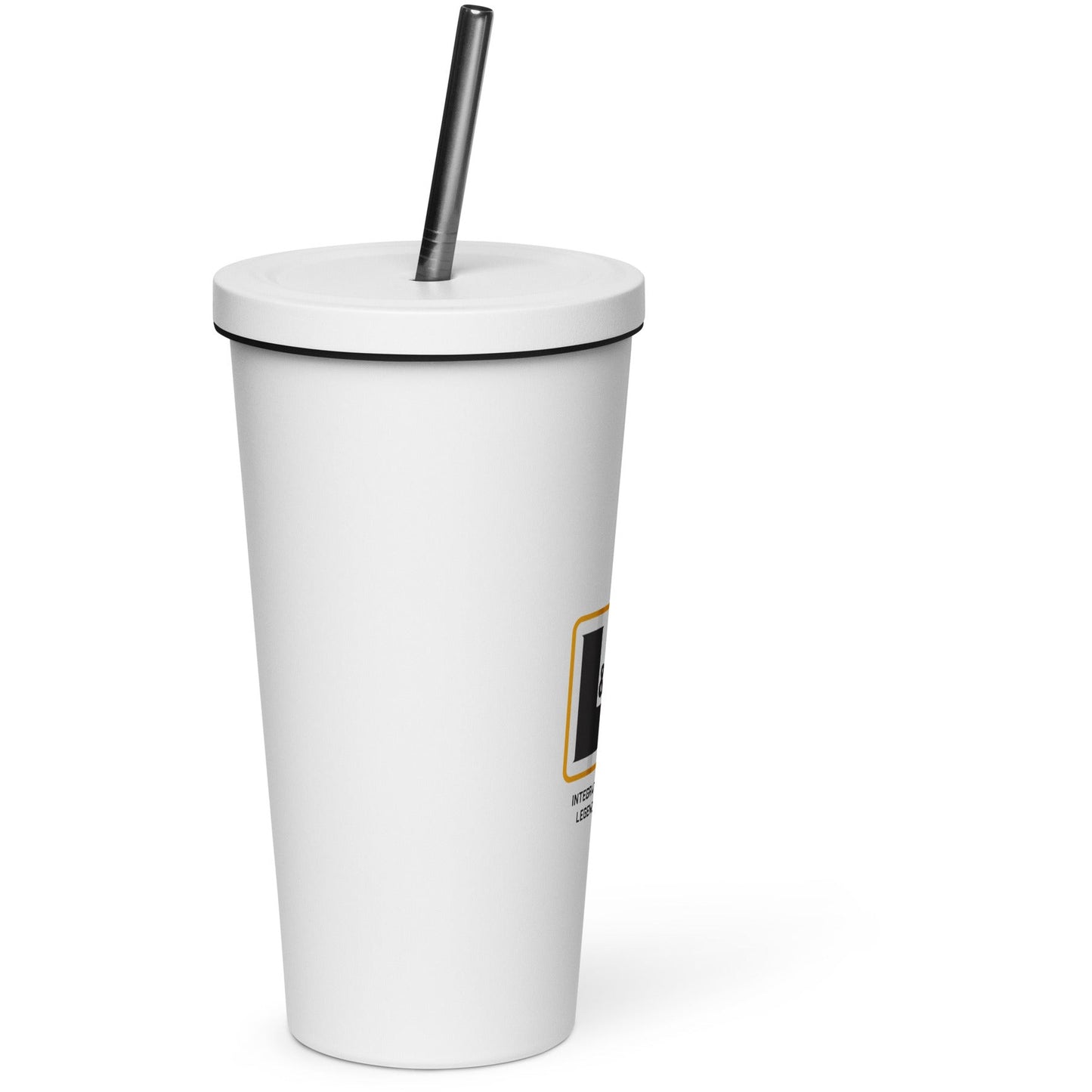 Insulated tumbler with a straw