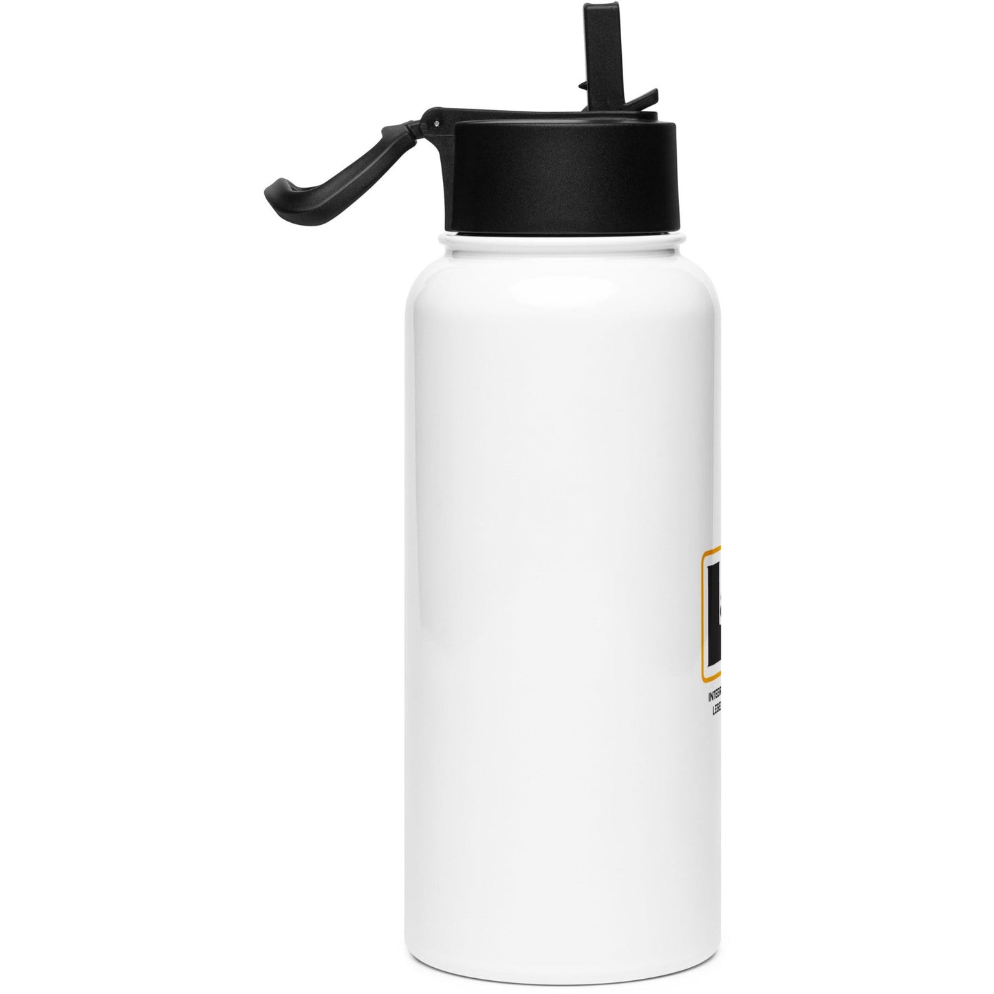 Stainless steel water bottle with a straw lid