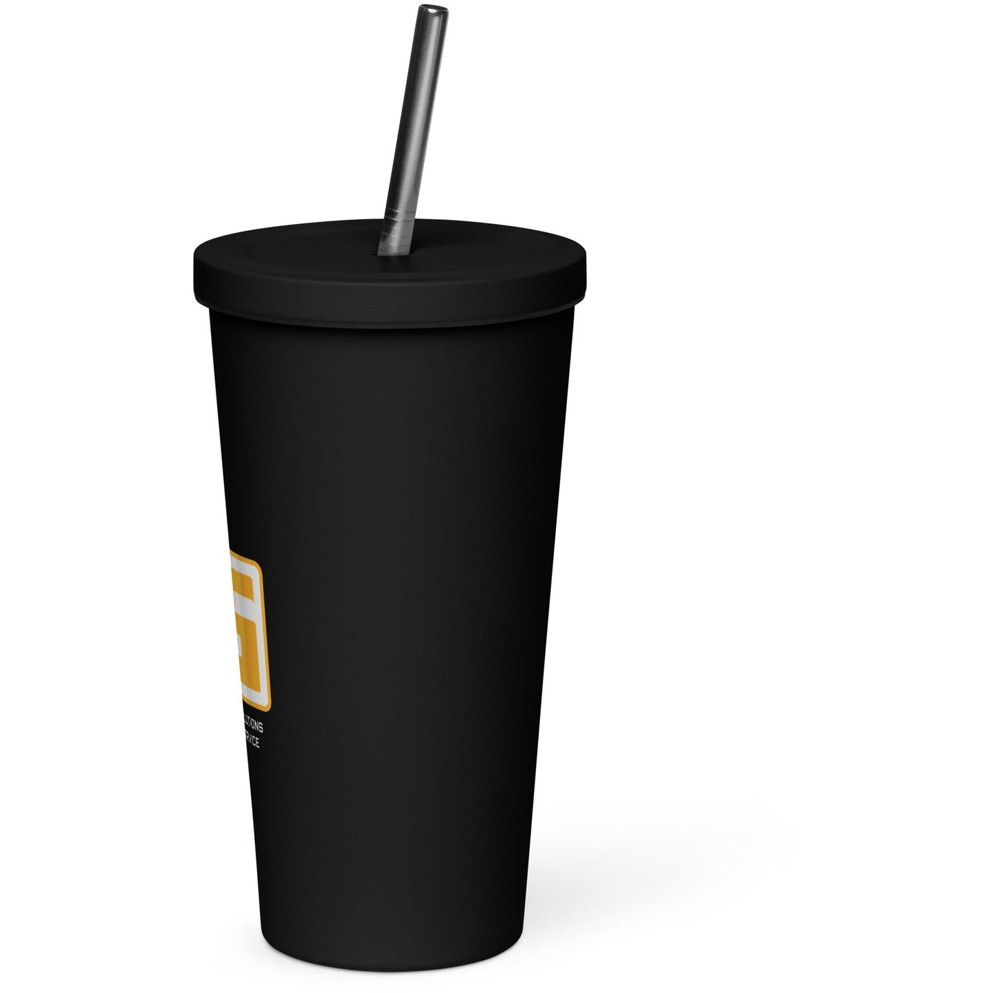 Insulated tumbler with a straw