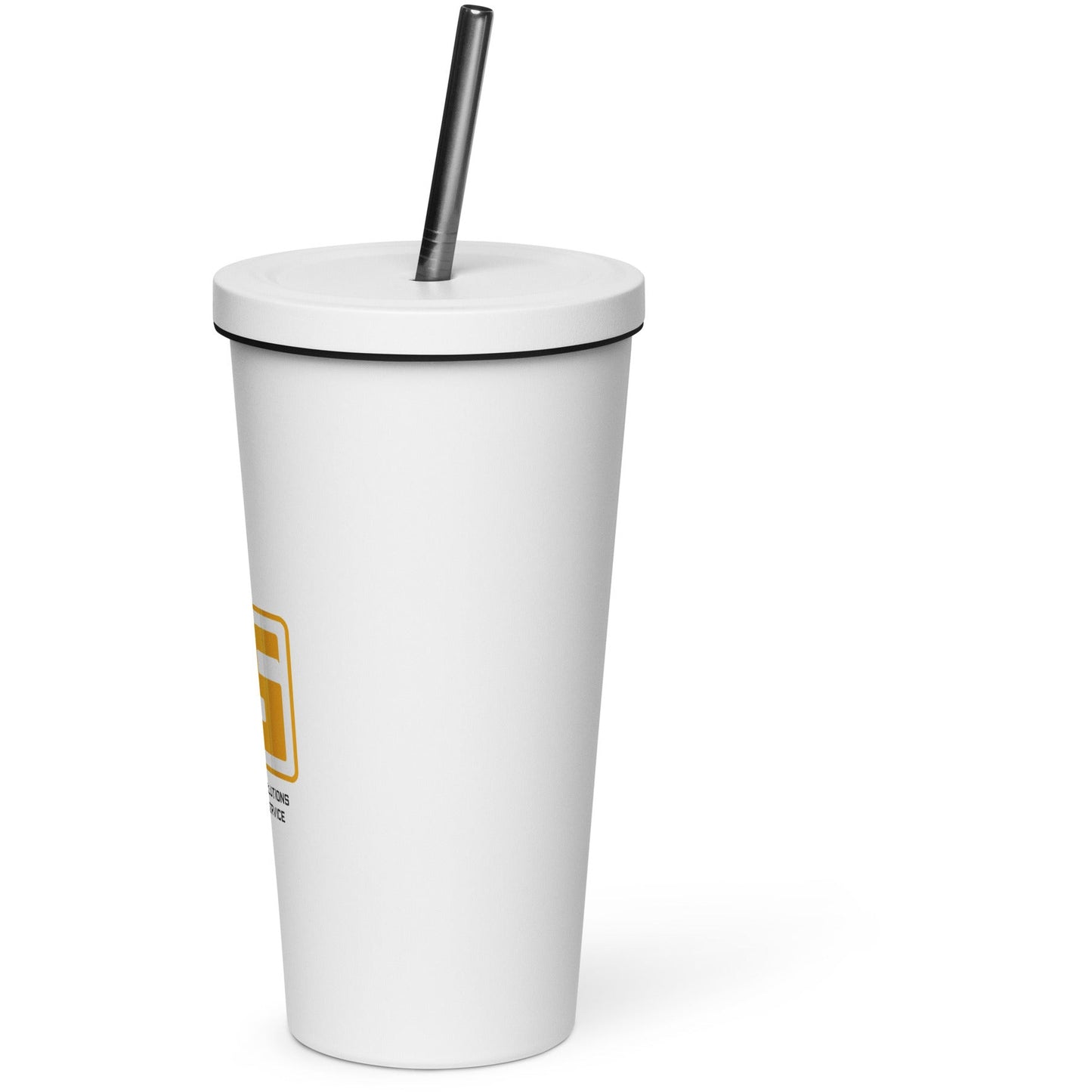 Insulated tumbler with a straw