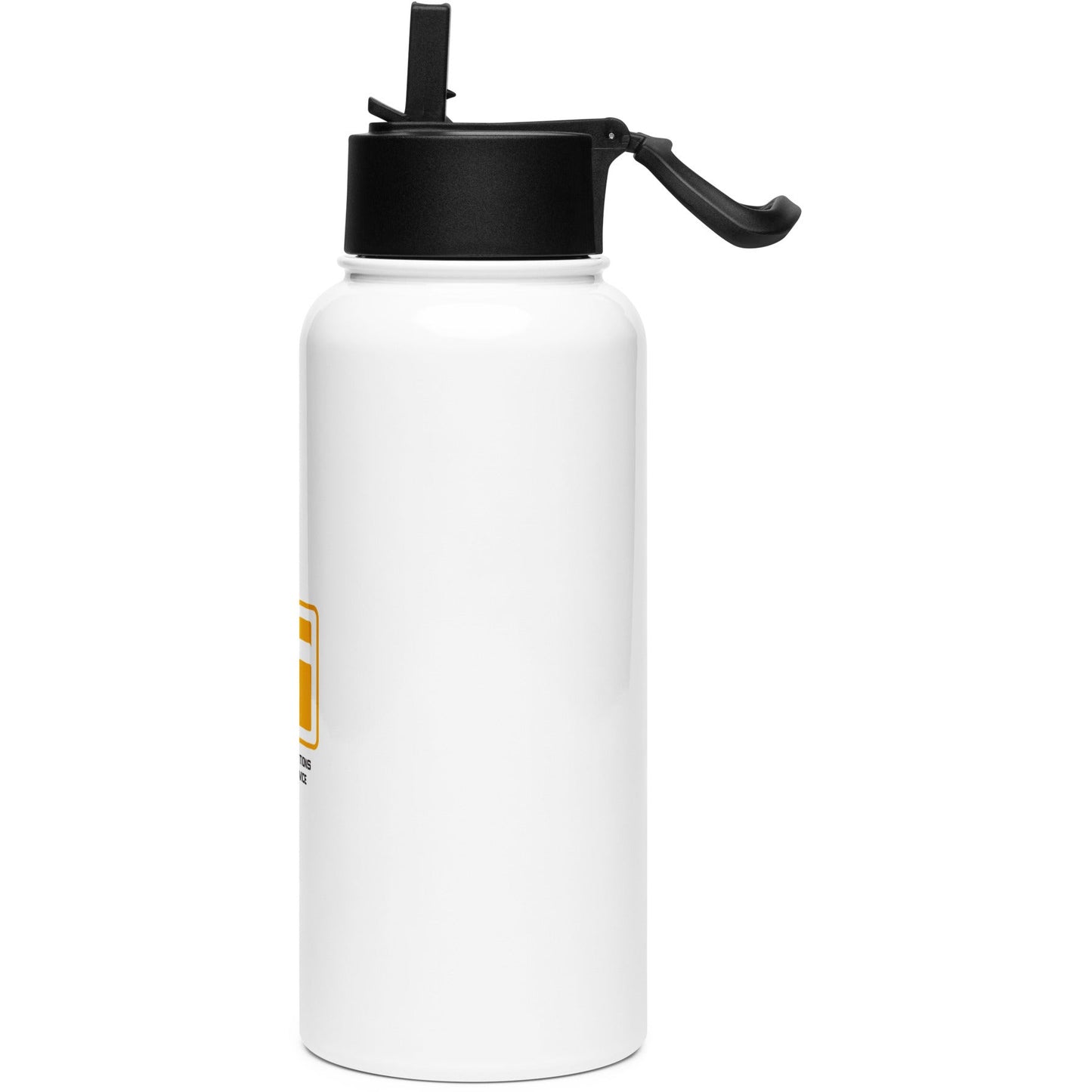 Stainless steel water bottle with a straw lid